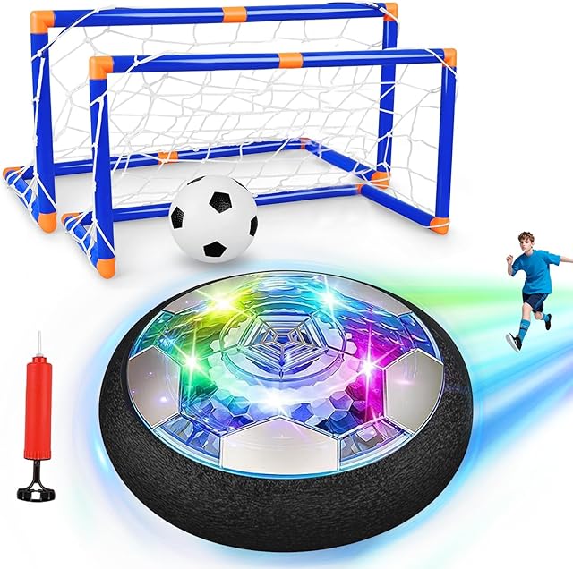 The Hover Soccer Ball, Soccer Toys with LED Light and Soft Foam Bumper for Indoor Outdoor Game, Fun Active Game for Boys and Girls, Birthday, Soccer Ball Set for Kids, Floating Soccer Ball