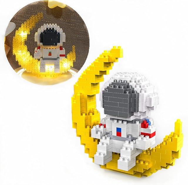 The Finger Rock Astronaut Mini Building Sets for Adults, Micro Blocks Cool Small Toys Building Kit, Coolest Gifts for Teen 12+ Boys Girls to Build - Compatible with Nano(388 PCS)