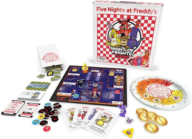 The Funko Games Five Nights at Freddy's Night of Frights! Board Game | Includes 4 Sculpted Figures | 2-4 Players, Ages 8+