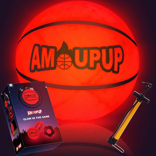 The Glow in The Dark Ball Sports Gifts Light Up Led Football Basketball with Led Lights and Batteries - Kids Gifts Good Gift Ideas for Teen Boys and Girls