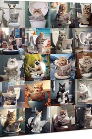 The Pooping Cat Puzzles 1000 Piece Puzzle for Adults, Animal Puzzles 1000 Pieces Funny Kitty Jigsaw Puzzle, Cute Cats Puzzle as Prank Gag Decor