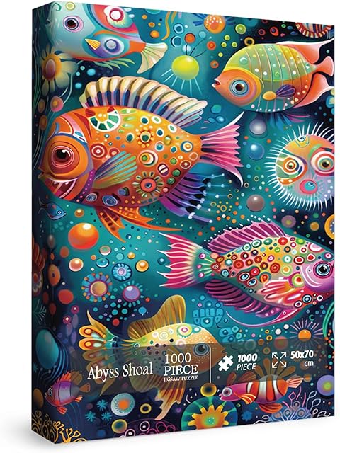 The Magic Ocean Fish Puzzle for Adult 1000 Piece, Nature Sea Jigsaw Puzzle Scenery, Colorful Marine Animal Puzzle
