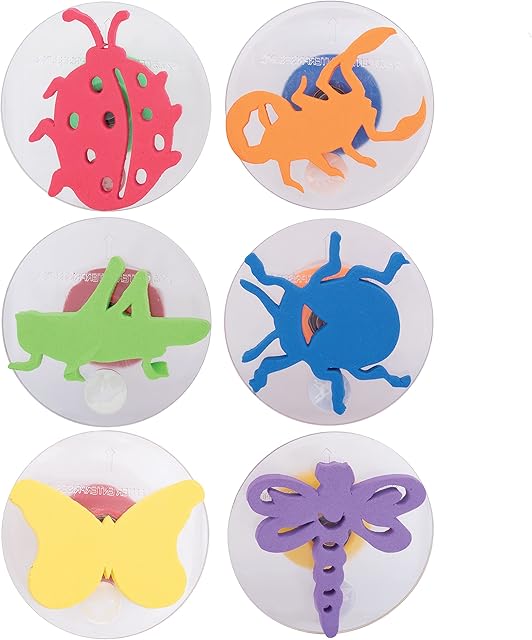 The READY 2 LEARN Giant Stampers - Insects - Set 1 - Set of 6 - Easy to Hold Foam Stamps for Kids - Arts and Crafts Stamps for Displays, Posters, Signs and DIY Projects