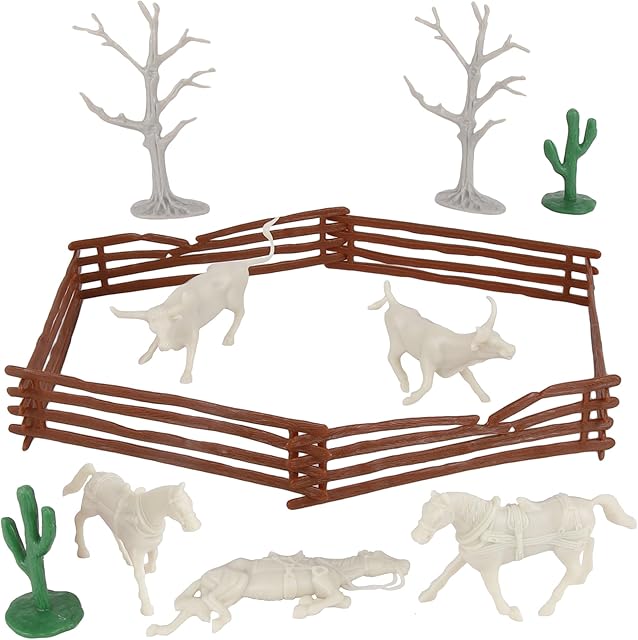 The BMC CTS Desert Western Ranch - 15pc Plastic Figure Playset Diorama Accessories