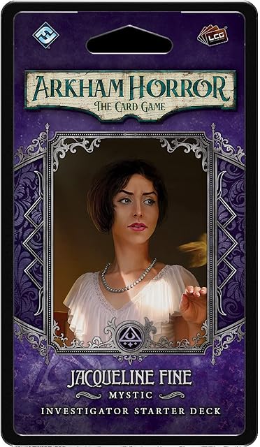 The Fantasy Flight Games Arkham Horror The Card Game Jacqueline Fine Starter Deck - Unleash Mystic Powers! Lovecraftian Cooperative Living Card Game, Ages 14+, 1-4 Players, 1-2 Hour Playtime, Made