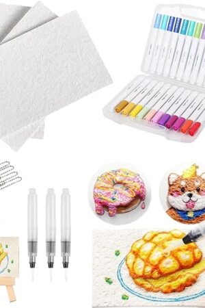 The Popart Create Dimensional ArtMagic, Foam Texture Painting Kit, Magic Foam Painting Kit, Magic Puffy Art, DIY Bubble Drawing Pens Art Supplies,10PCS Puffy Popcorn Texture