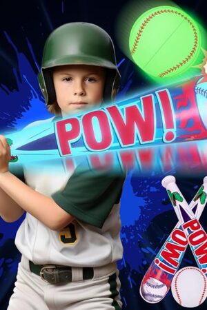 The Pool Toys Beach Games for Kids - Inflatable Baseball with LED Light-up Glow in The Dark Bat Party Outdoor, Boys Ages 8-12 Water