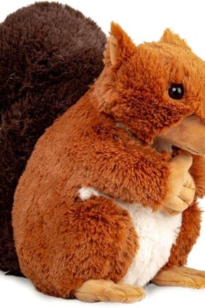 The Plush Squirrel Stuffed Animal, Huggable Furry Squirrel Toy for Kids Birthday Boys Girls Babies Bedtime Gift, 9.5"