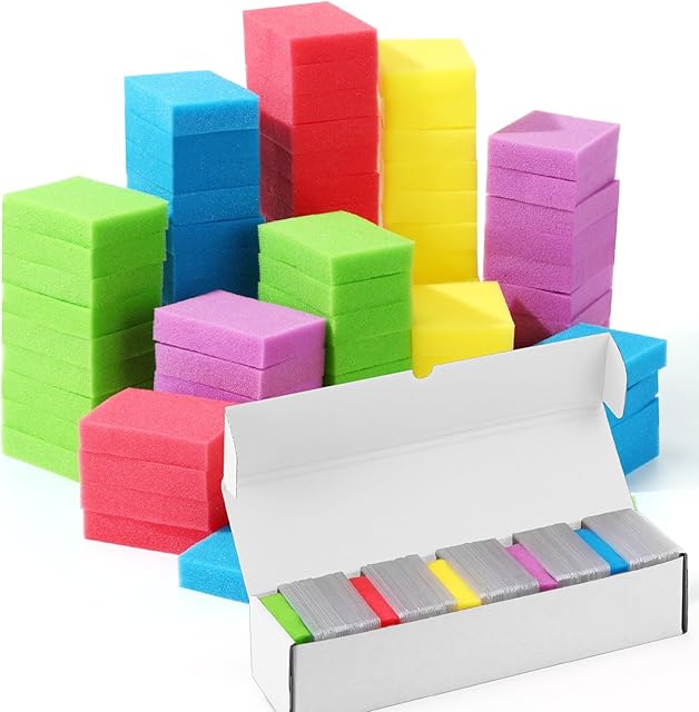 The Pangda 50 Pcs Foam Trading Card Dividers 40D Elasticity Sponge Box Dividers Trading Card Shipping Supplies Shock Absorption Cards Catalog for Storage Boxes Sport Playing Game Packing Cases