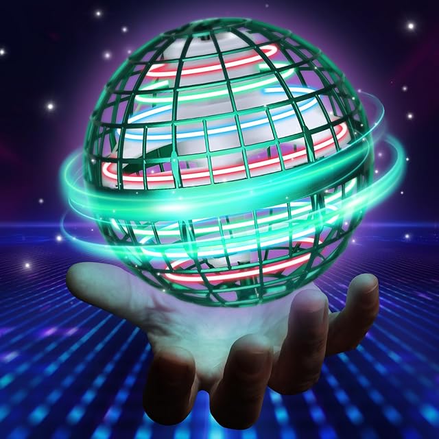 The 2025 Flying Orb Ball - AI Cool Novelty Birthday Gift Galaxy Boomerang Hand Drone Magic Floating Orbit Hover Mini Outdoor Fidget Toy for Boys Girls Teens Kids, Green