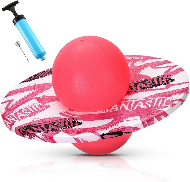 The Pogo Trick Ball for Kids, Up to 160lbs, Pogo Stick Jumper for Boys Girls Balance Bounce Board Ball with Pump Safe Fun Indoor Outdoor Gift Toy for Christmas