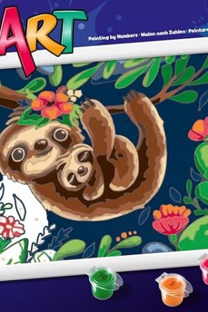 The Ravensburger CreArt Sweet Sloths Paint by Numbers Kit for Kids - Painting Arts and Crafts for Ages 9 and Up