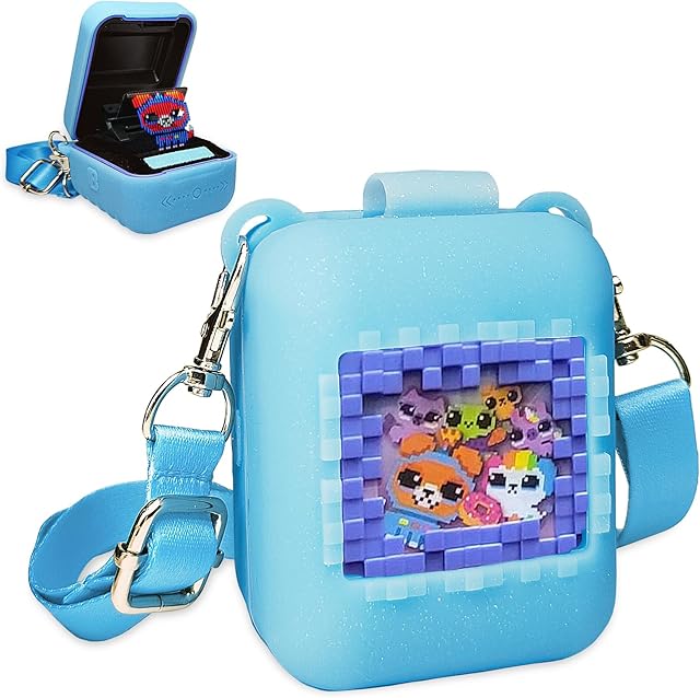 The Silicone Case for Bitzee Interactive Toy Digital Pet Case, Protective Skin Cover for Bitzee Virtual Electronic Pets Lanyard Accessories (Blue)