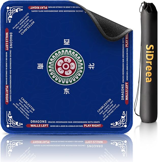 The Mahjong Mat, 32.4×32.4 Inch Noise Reduction Anti-Slip Mahjong Mat for Table, Mahjong Table Mat for Poker, Card, Board Games Table Mat, Tile Games, Dominoes