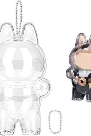 The Protective Case for LABUBU The Monsters Exciting Macaron Acrylic Display Stand for Standing LABUBU Series 1 Collectibles,Clear