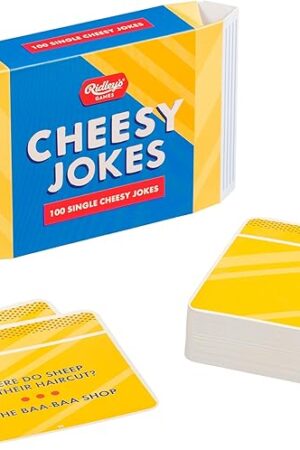 The Ridley’s 100 Single Cheesy Joke Cards – Includes 100 Jokes for Kids and Adults, Funny Jokes for Family-Friendly Fun – Makes a Great Gift Idea