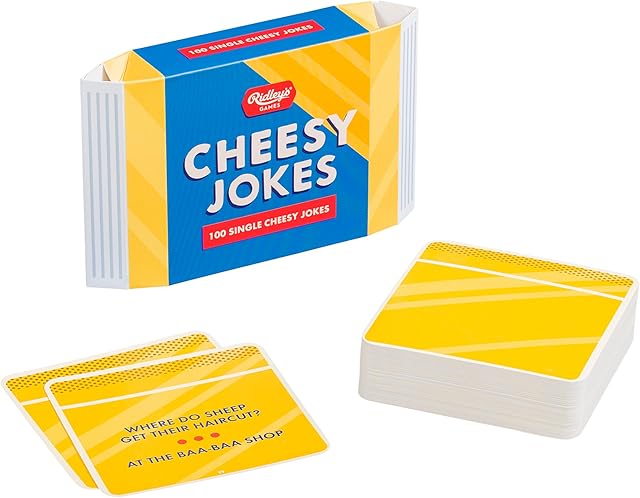 The Ridley’s 100 Single Cheesy Joke Cards – Includes 100 Jokes for Kids and Adults, Funny Jokes for Family-Friendly Fun – Makes a Great Gift Idea