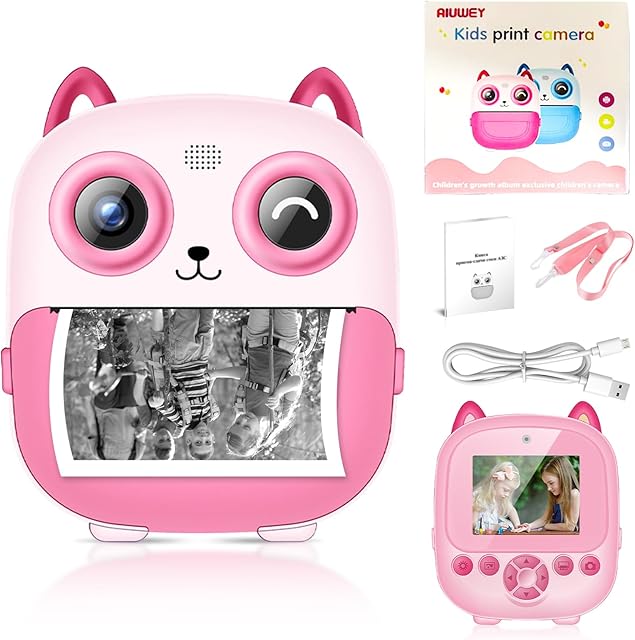 The Camera for Kids,Kids Camera Instant Print Kids Camera Toys for 3-12+ Year Old Girls Boys Toddler Instant Camera Children Digital Camera Best Chritmas Birthday Festival Gift for Kids,32G Card Included