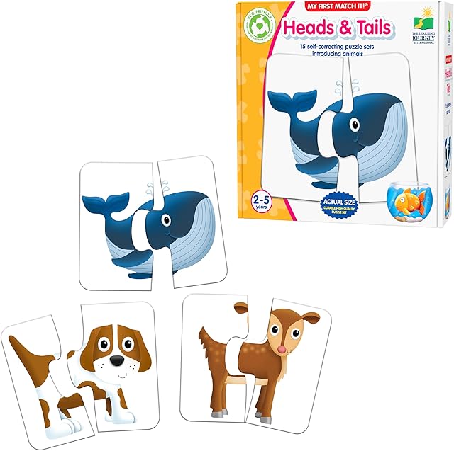 The The Learning Journey: My First Match It! - Head and Tails - 15 Self-Correcting Animal Memory Matching Puzzles Games - Educational Activities for Learning - Preschoolers Age 2-5 - Award Winning Toys