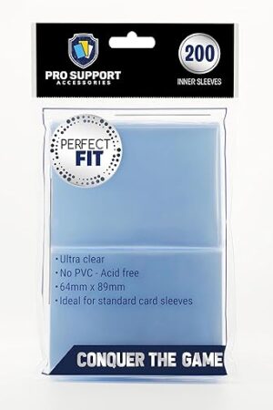 The Pro Support Accessories 200 Premium Ultra Clear, Perfect for Double sleeving, fits Standard Size Trading Cards
