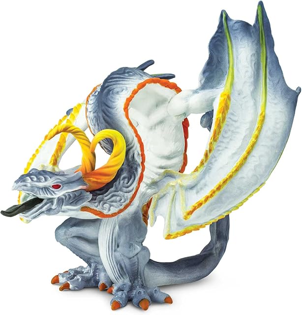 The Safari Ltd. Smoke Dragon Figurine - Detailed 4.5" Model Figure- Fun Fiery Dragon Play Toy for Boys, Girls & Kids Ages 4+