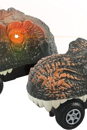 The PicassoTiles 2 Piece Swift Highly Detailed Race Track Truck Dinosaur Cars Accessories in Bulk Package Compatible with STEM Magnetic Tile Race Track Building Kits for Kids Boys & Girls Ages 3+ PTE10