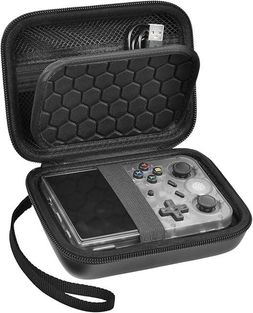 The PAIYULE Travel Case Compatible with RG353V/ RG353VS/ R36S/ Game Boy Retro Handheld Game Console, Handheld Emulator Storage Holder Organizer, Android Game Console Carrying Bag (Box Only)