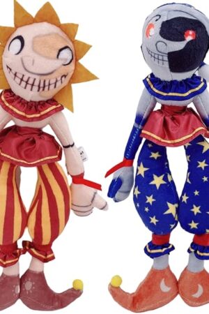 The Plush Toy Set - 11-Inch Sun and Moon Clown Stuffed Animal Doll, Delightful 2-Piece Surprise (2PCS)