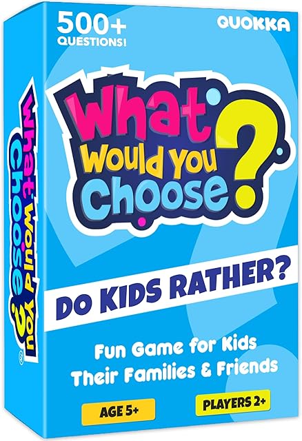 The QUOKKA Board Game for 8-12 Year Olds - Original Edition - Family Card Game for Kids Ages 5-8 - What Would You Choose | Do Kids Rather? | Pick Your Answer | Get to Know You - Fun Game Night for Kid