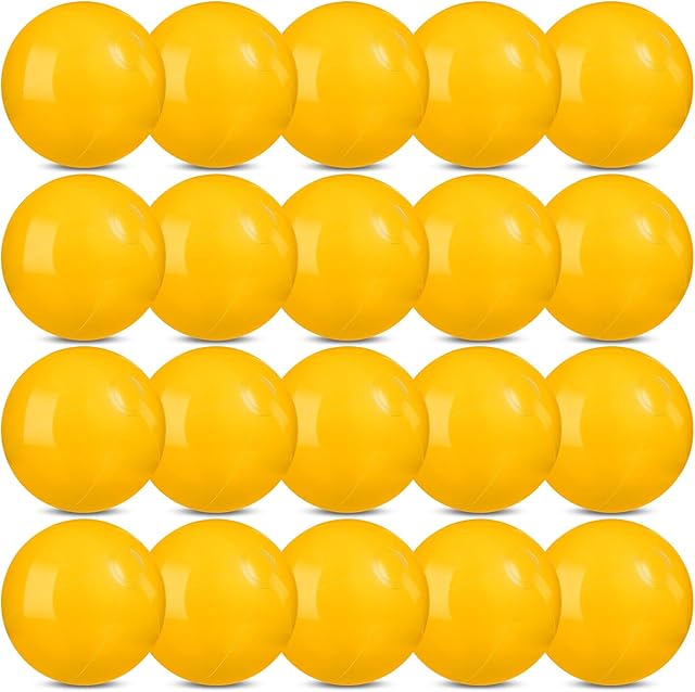 The 20 Pack Yellow Beach Ball - 12Inch Blow Up Beach Ball Party Supplies for Kids, Inflatable Floating Balls for Summer Pool Parties, Outdoor Activities & Birthday Decorations (Yellow)