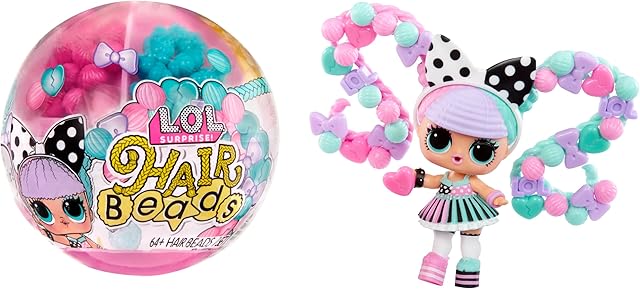 The L.O.L. Surprise! LOL Surprise Hair Beads Tots with 60+ Hair Beads, Collectible Doll, DIY Hairstyles, Hair Beads Doll - Great Gift for Girls Age 3+