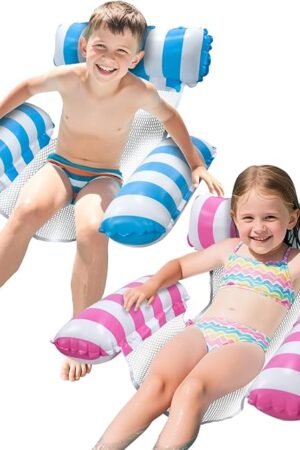 The Pool Floats Kids, Meegoo Pool Lounge Chairs 3 Tubes Floaties Water Hammock Inflatable Pool Toys for Kids Ages 8-12 for Summer Party Beach Vacation Essentials
