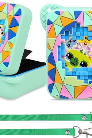 The RAIALL Silicone Cover Case for Bitzee Magicals Interactive Toy Digital Pet, Kids Protective Bitzee Magicals Virtual Electronic Pet Lanyard Silicone Holder, Portable Travel Soft Silicone Sleeve, Green