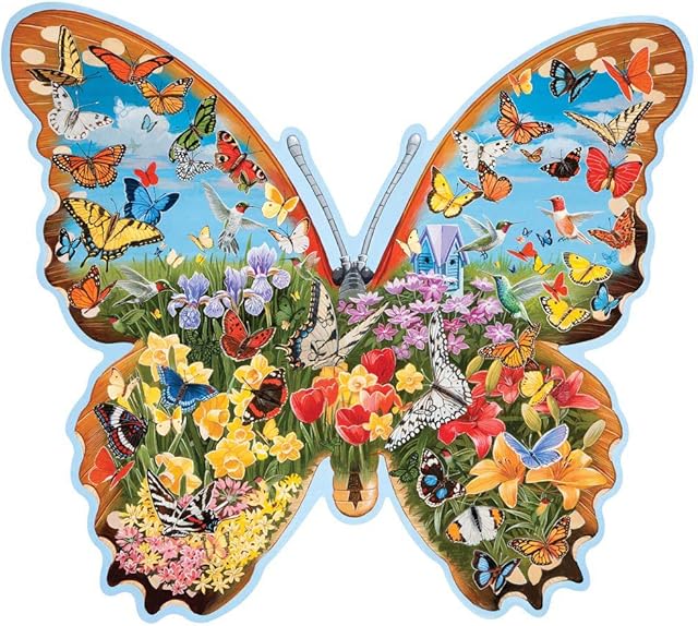 The Bits and Pieces – 750 Piece Jigsaw Puzzle for Adults – Hidden Butterfly Meadow - Jigsaw Puzzles by Artist Jack Williams, Completed Puzzle Size: 20" x 27"