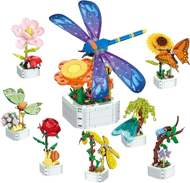 The 8 Pack Insect Collection Building Set,Bugs Building Toy Set for Nature Decor,Animals Party Favors Great Gifts for Home Office Decor,Ideas Bug Toy for Adults Boys Girls (1116 PCS)