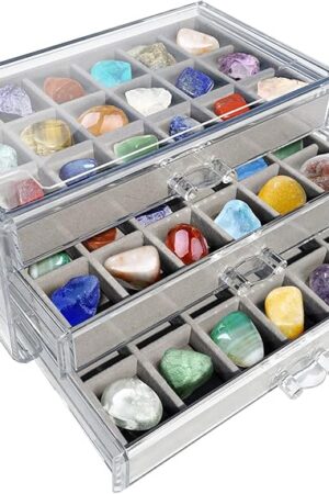 The Rock display case，rock collection box，crystal display shelf，rock collection box for kids，crystal display case，gemstone display case，fossil display case，rock collection display case