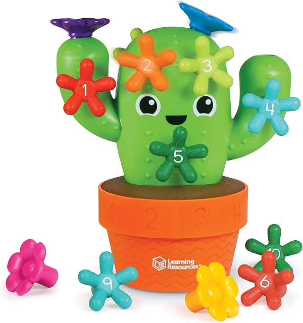 The Learning Resources Carlos the Pop & Count Cactus - 16 Pieces, Age 18+ Months Toddler Learning Toys, Preschool Toys, Educational Toys for Kids