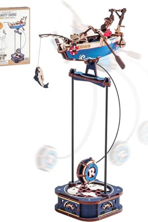 The ROBOTIME 3D Wooden Puzzles for Adults, Ship Gravity Swing Model, Aircraft Model Kits for Age 14+,3D Puzzle Model Building Kit, Birthday/Christmas/Creative Gifts for Adults&Teens