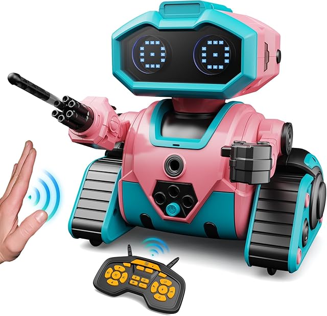 The Robot Toys,Remote Control Robot Toy with LED Eyes, Gesture Sensing,Recording Fuction,Dance,Music,RC Robot for Kids Birthday Gift for Boys and Girls of Age 3 and Up