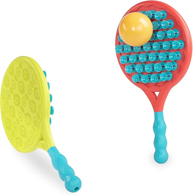 The B. toys – Paddle Popper – Paddle Game Set – 2 Suction Paddles & Ball – Catch & Toss Sports Games – Outdoor Playset for Kids – 3 Years +