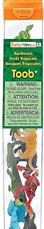 The Safari Ltd. Rainforest TOOB - 11 Figurines: Macaw, Frogs, Toucan, Iguana, Monkey, and More - Educational Toy Figures For Boys, Girls, and Kids Ages 3+