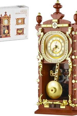 The Retro Clock Building Set for Adults,Vintage Pendulum Clock Model with Rotating Gears,Home Decor Mechanical Building Blocks Toys, Gift for Boys and Girls 8+ (751 Pieces)