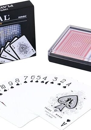 The Royal Playing cards 2-Decks Poker Size Royal 100% Plastic Playing Cards Set in Plastic Case