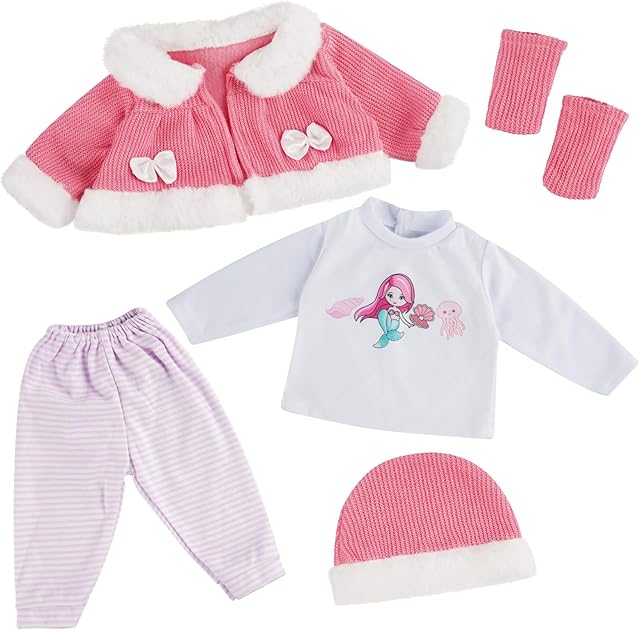 The BABESIDE 5 PCS Reborn Baby Dolls Clothes Mermaid Babys Doll Outfit Accessories Set for 17 18 19 20 Inch Dolls Girls Baby Clothing with Hat and Socks, Pink