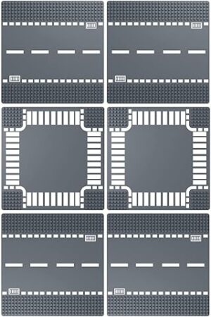 The Road Base Plates for City Building Block, 12 Street Plates, 10"x10" Road Baseplates