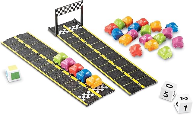 The Learning Resources Mini Motor Math Activity Set, Homeschool, Includes Counting, Pattern, Addition and Subtraction Activities, 31 Pieces, Ages 4+