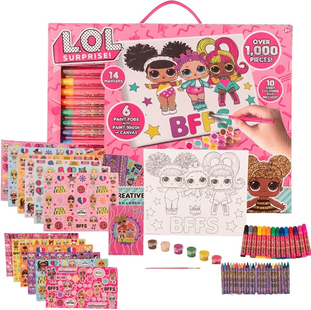 The LOL Surprise Creative Coloring Canvas Painting and Activity Set for Kids, 1000+ pcs