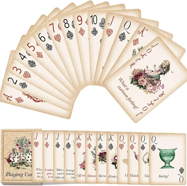 The Treasure Cove Alice Playing Cards Poker for Tea Party Game Supply Themed Party Photo Props Decoration