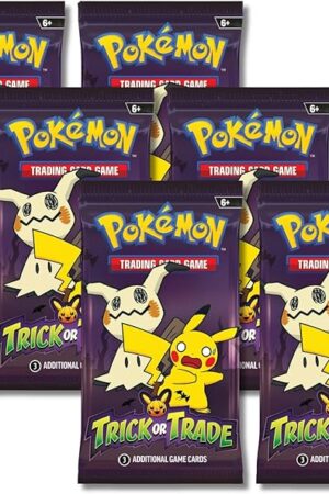 The Pokemon 2023 Trick or Trade Mimikyu & Pikachu | 6 Mini Booster Packs