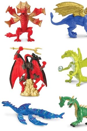 The Safari Ltd. Lair Of The Dragons Collection 2 Designer Toob - 6 Miniature Dragon Figures for Fantasy Themed Play, Boys, Girls & Kids Ages 3+
